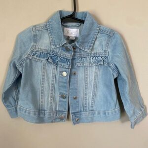 The Children's Place Light Denim Ruffle Jean Jacket